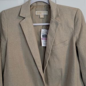 New Michael Kors Blazer Beige Linen Size 6